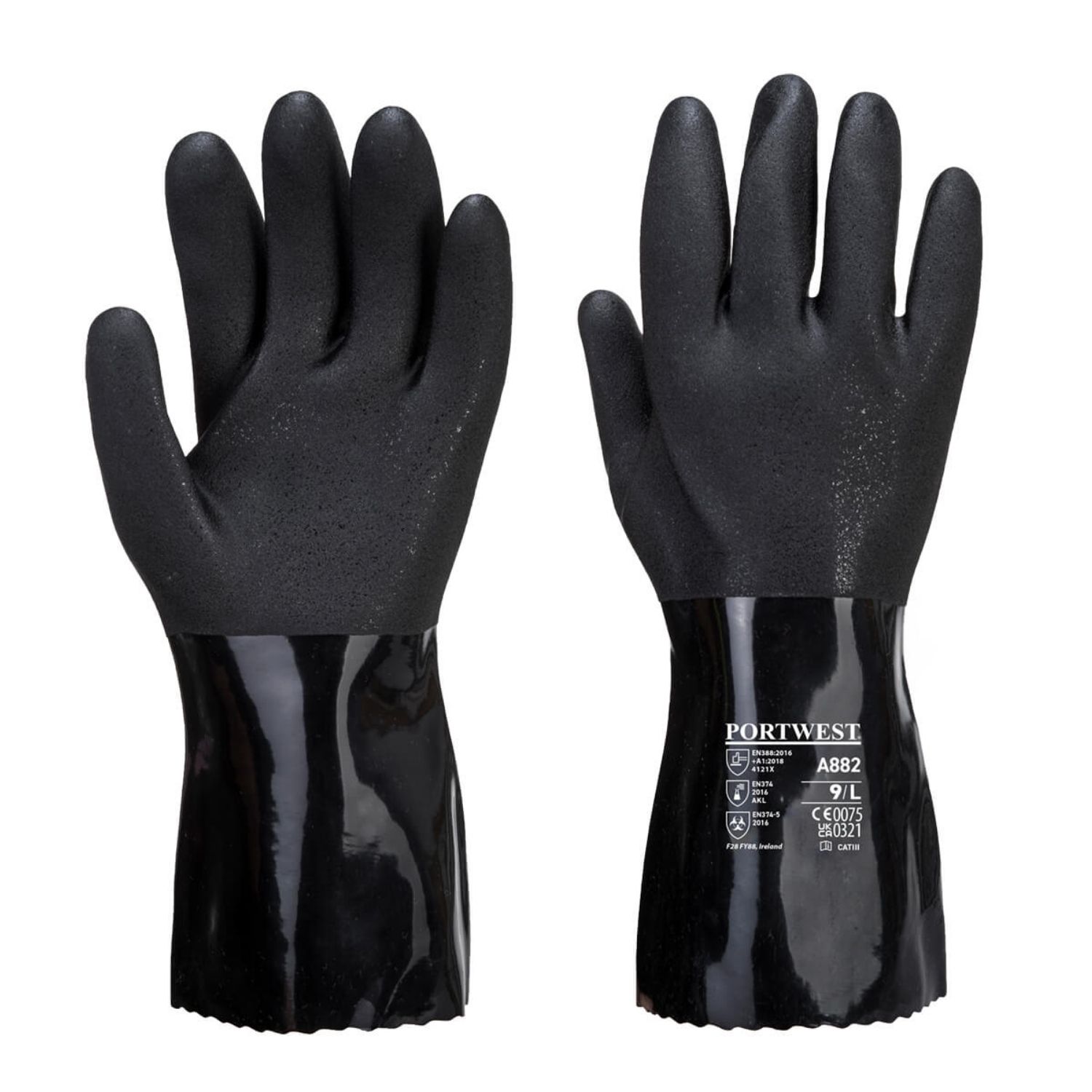 Guante químico de PVC ESD